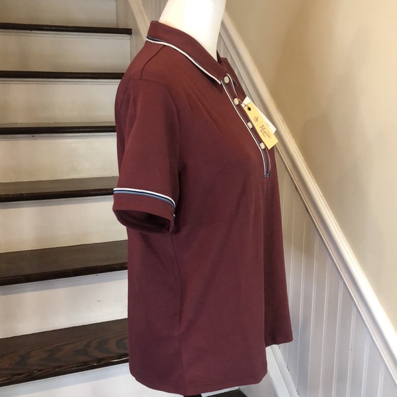 ORIGINAL PENGUIN Tawny Port Women’s Tipped Original Polo Shirt Sz XL - Picture 5 of 14